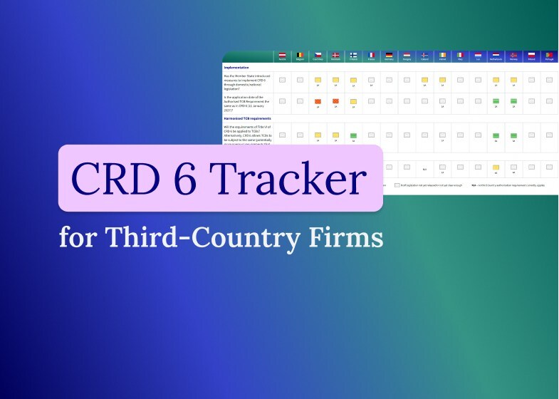CRD 6 Tracker for Third-Country Firms
